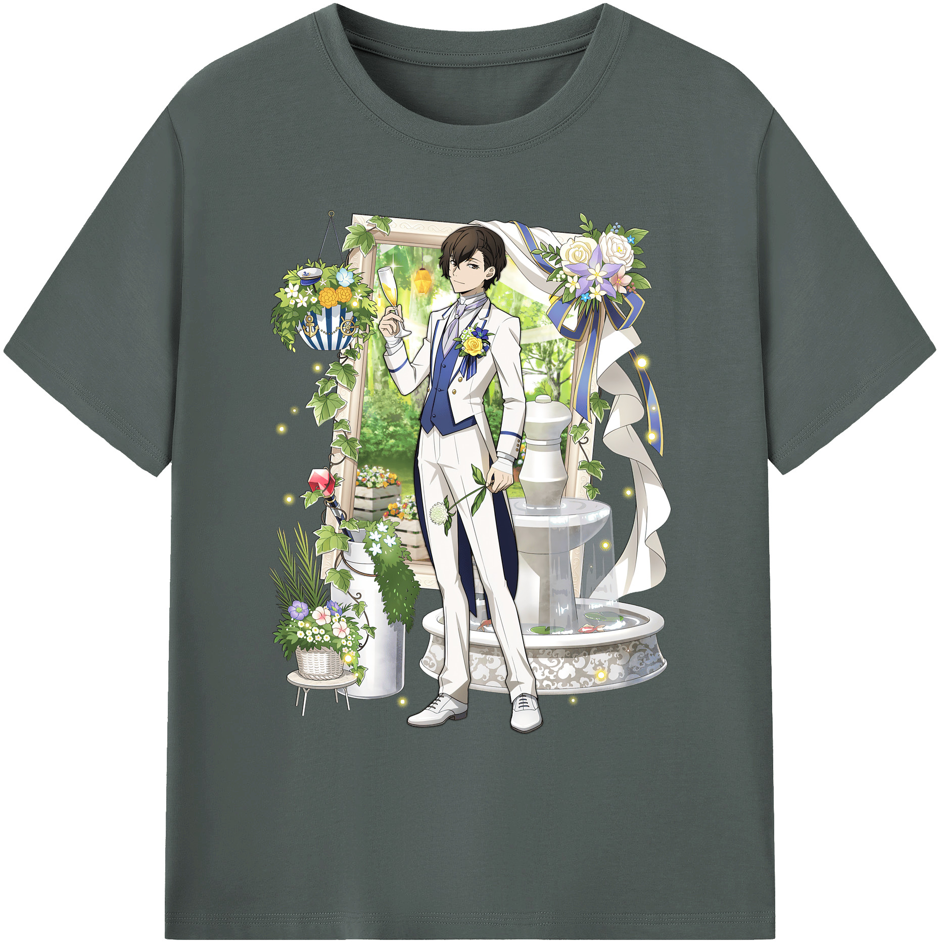 （画像用） 文豪ストレイドッグス Bungo Stray Dogs 綿100％ メンズ半袖Tシャツ｜肌触りやわらか＆通気性